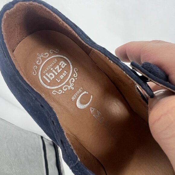 Jeffrey Campbell Leigh blue suede cross strap wedge shoes - Picture 9 of 12